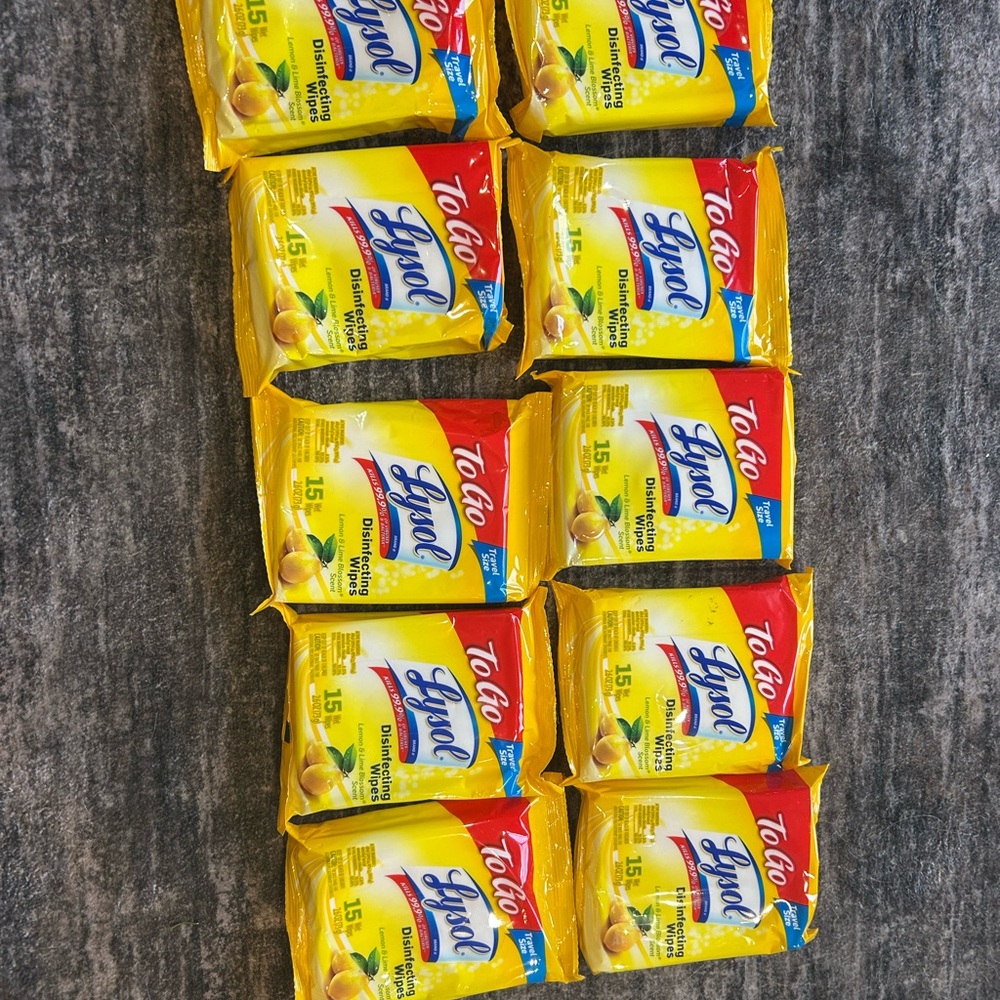 Lysol To Go Disinfecting Wipes - Lemon (10 Packs)
